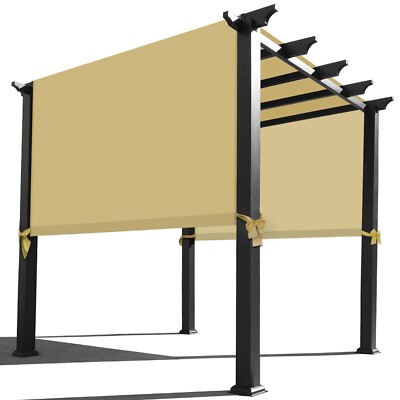 Waterproof Pergola Shade Canopy Replacement Shade Cover Panel w/ Rod Pocket Sand