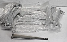 24 Pack 14" Chrome Slatwall Knife Bracket Shelf Retail Shelving Display with Lip