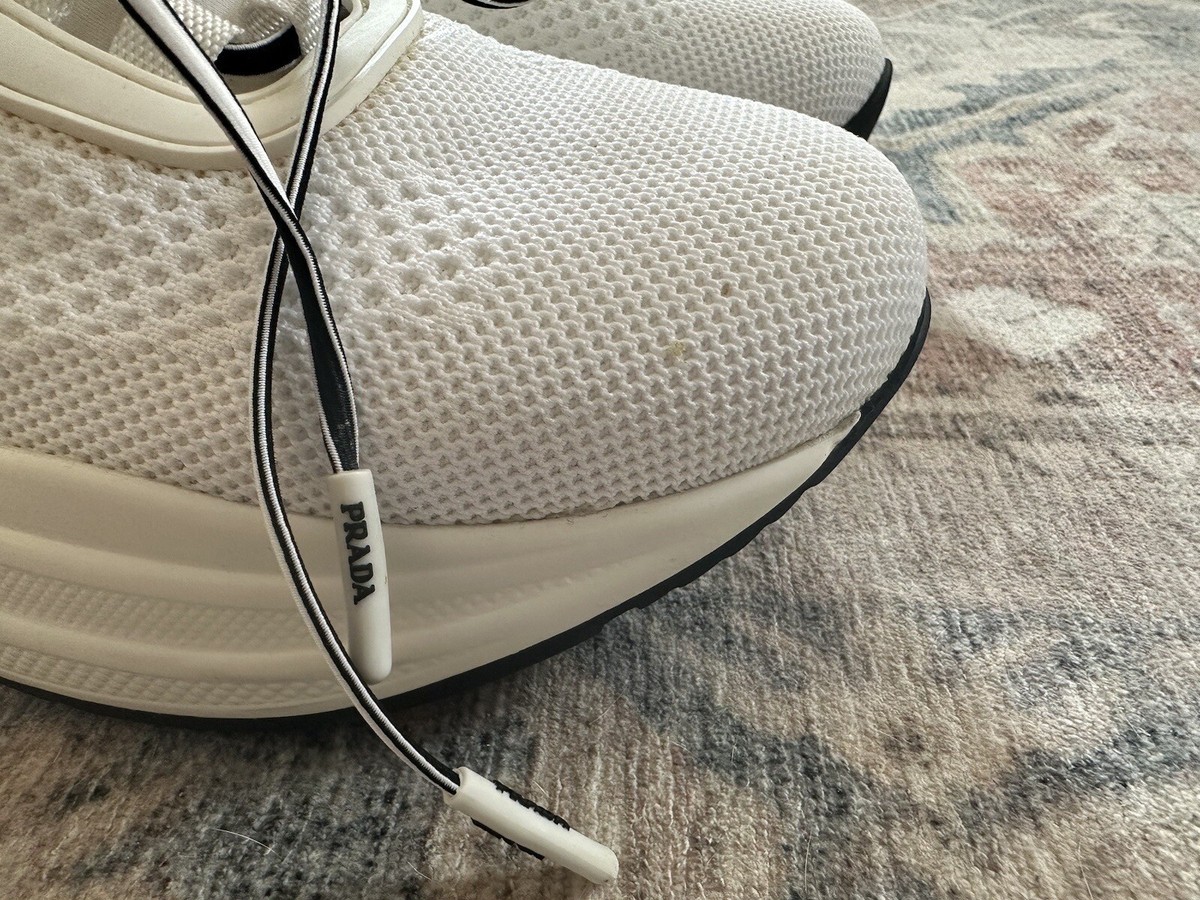 Prada White Neoprene Trainer Sneakers Women's Size EU 36 | eBay