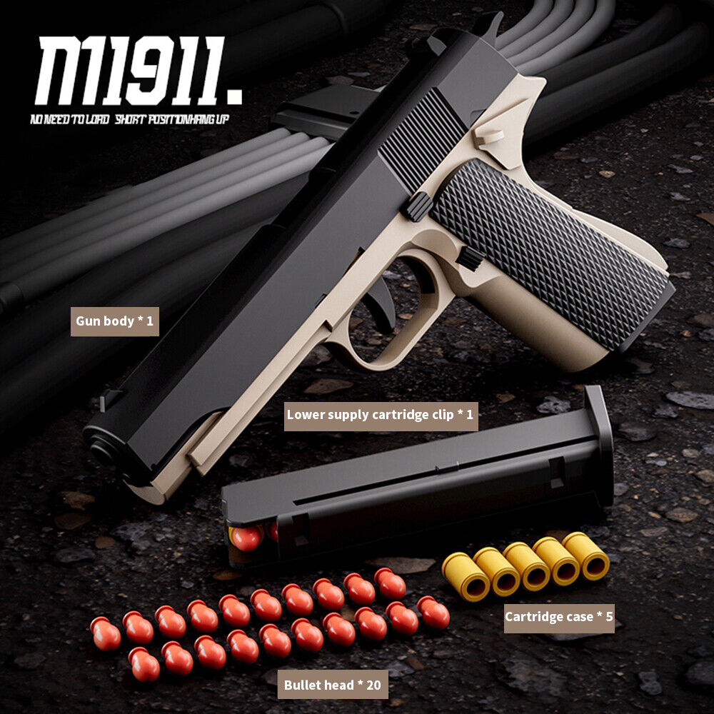 M1911 Shell Ejection Soft Bullet Toy Gun,Pistolet à Balle Molle