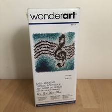 NEW Wonderart Treble Clef Latch Hook Kit 12X12 Rug Wall Art Pillow Present Gift