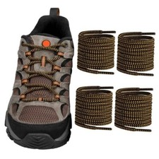 2Pairs Shoelaces for Merrell Replacement Round Laces 44Inch Black yellowcombo