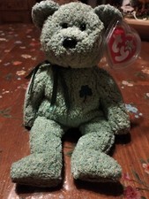 Ty Beanie Babies Baby Shamrock, Zielona, 2000, Gablota, Oryginalna etykieta 