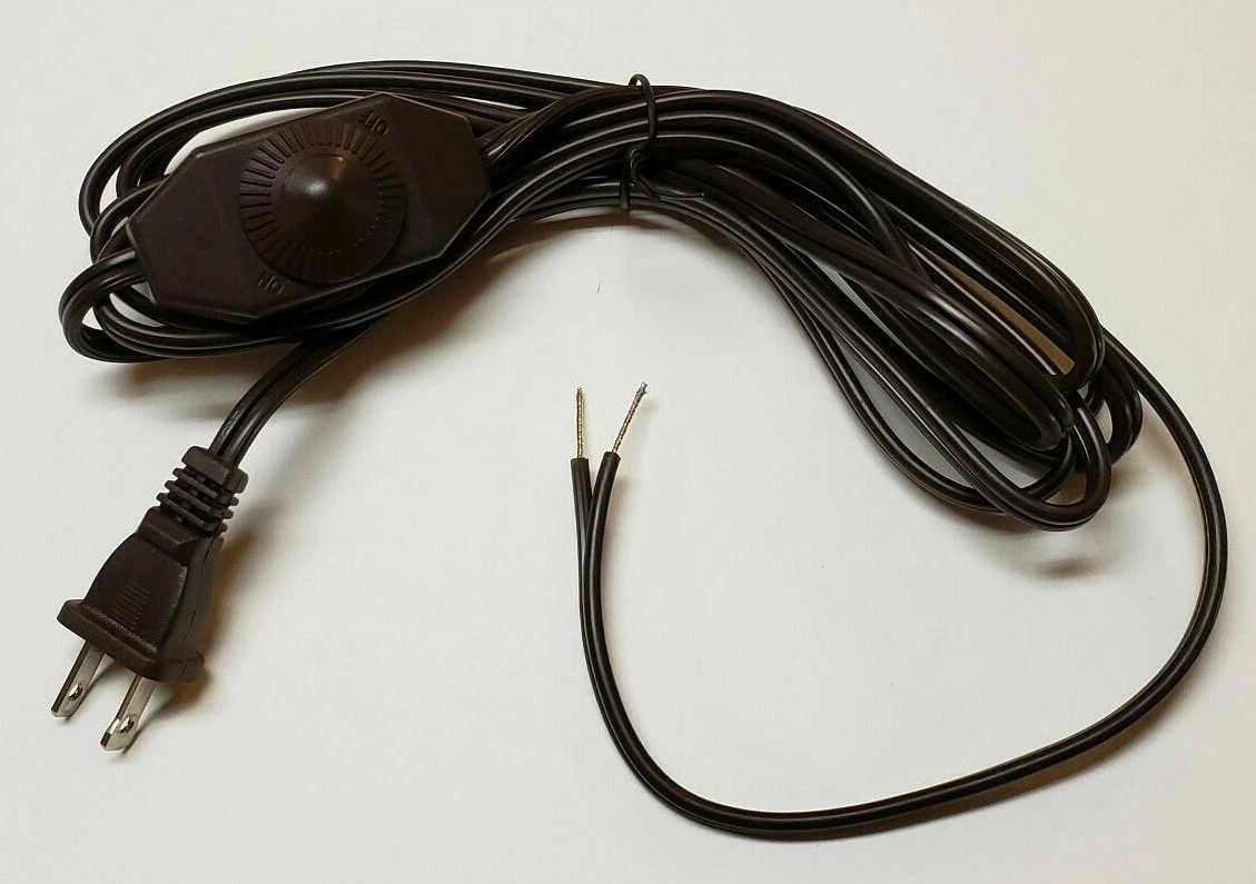 11 BROWN LAMP CORD SET WITH FULL RANGE DIMMER SWITCH 18 2 SPT 2 NEW 31021J