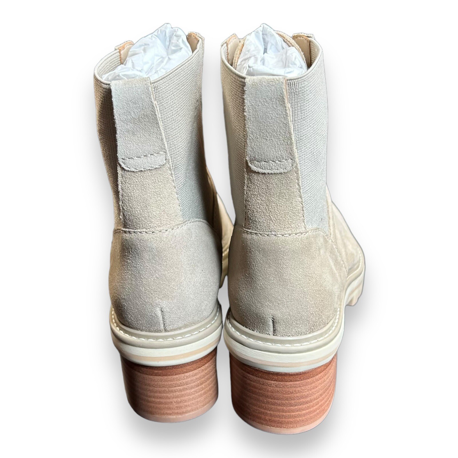 SAOLA Stivali BERNARDO Salerno stringati suola gomma US 6 5M bianco scamosciato