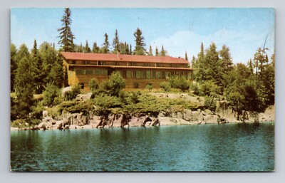Vintage Lac La Croix Lodge Postcard Unposted Scenic Minnesota Lake View