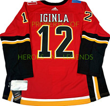 PRO-46-50-52-54-60 * JAROME IGINLA CALGARY FLAMES ADIDAS AUTHENTIC HOCKEY JERSEY