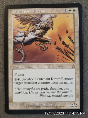 mtg lieutenant cards Lieutenant Kirtar Odyssey UN-PLAYED White Rare MAGIC MTG CARD (DS3D1A6)