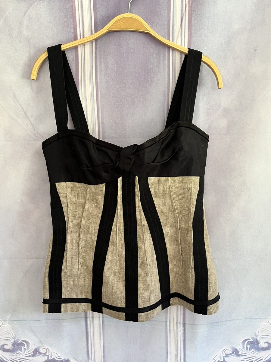 D&G Dolce & Gabbana Linen Silk Top Bustier 42/6 Back Zip D&G Dolce & Gabbana Linen Silk Top Bustier 42/6 Back Zip