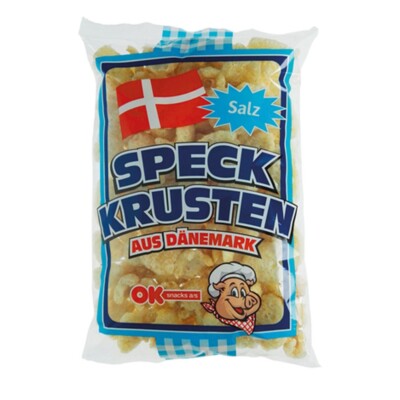150g OK gebratene Speckkrusten Pork Crunch zum Knabbern und zum Snacken Chips