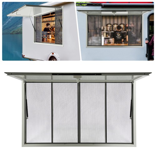 60"x36" RV Concession Stand Serving Window Food Truck Service Window w/4 Screens - Picture 17 of 17