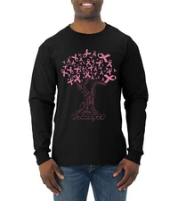 Pink Tree Words of Encouragement Men Long Sleeve Shirt