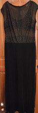 Tadashi Black Gown with Black Beading on Bodice Size 12 New w/ Tag MFRP 320