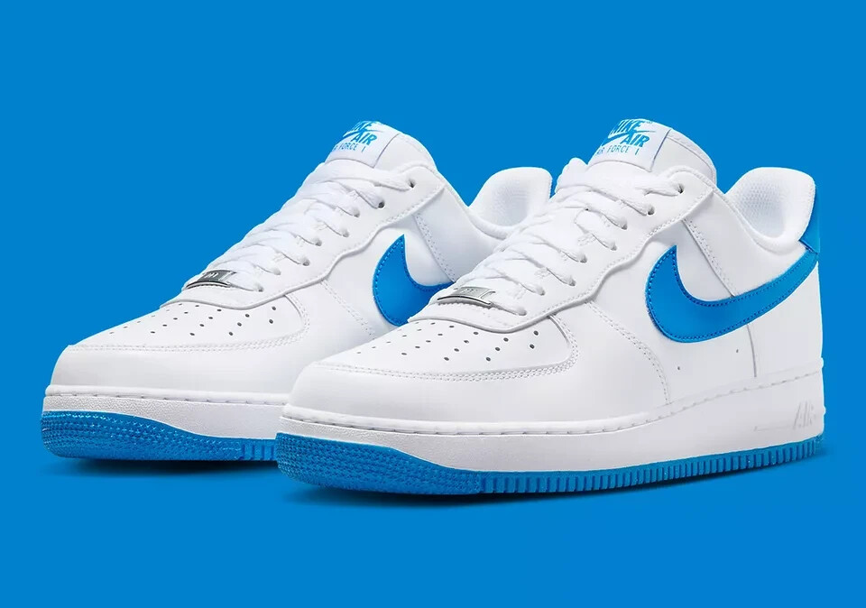 NEW Air Force 1 '07 Men's Size 9 White/Photo Blue-White FJ4146-103 Fast Ship