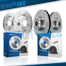 Front Rear Drilled and Slotted Brake Rotors Kit for 2016 - 2021 Tesla Model S X