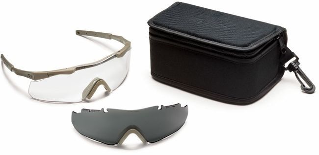 Smith Elite Aegis ARC Safety Glasses Tan Frame Clear & Gray Lenses