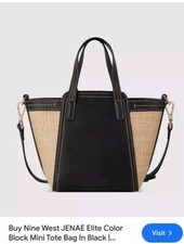 Nine West Black Jenae Mini Elite Tote 10.5"H x 10"W x 3"D