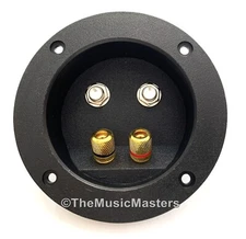 Gold Banana Speaker Screw Terminal Cup Dual 1/4" Jacks Home Pro Studio Cabinets