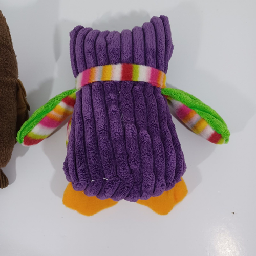 Owls Lot Of 2 Purple Brown Stuffed Plush Animal Toy Jump Kids World Bird - Picture 2 of 6