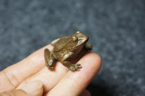 Old Ancient Chinese Copper pray for auspiciousness frog Figurines&Statues - Picture 4 of 6