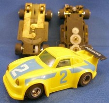 Rare 1970s Foreign HO Yellow PORSCHE CARRERA Slot Car
