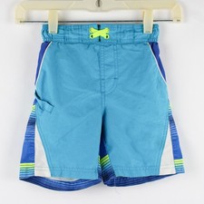Wonder Nation Blue and Green Swim Trunks Boy's XS 4-5