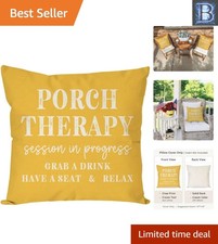 Yellow Farmhouse-Themed Pillow Cover 18x18 - Cozy Spring/Summer Accent