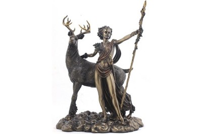 PTC 10.25 Inch Greek Goddess Diana Artemis and Moon Statue Figurine