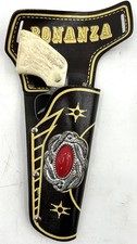 Vintage BONANZA TV Show Leather Holster w/ Top Gun Jr. Cap Gun