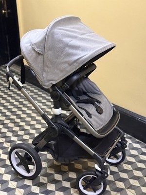 Bugaboo Gray Stroller Adjustable Handles Reversible Seat Five Point Harness