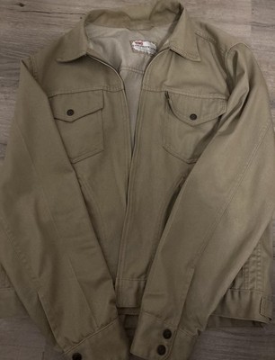 VINTAGE Levi's Jacke Herren Xl Beige Sta-Prest Big E 60s Western 70s 80s