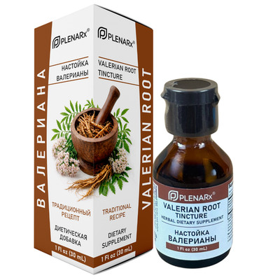 Valerian Root Tincture 1 oz Liquid Extract Stress Sleep Aid (Валериана Настойка)