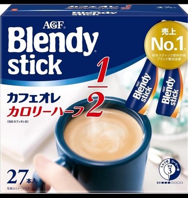 AGF Blendy Stick Cafe au Lait Half Calories 27 Sticks USA SELLER FAST SHIPPING