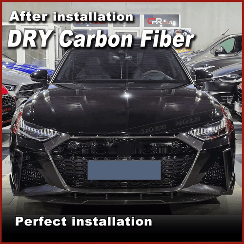 Parrilla delantera de carbono DRY para Audi RS6 RS7 C8 Avant 2019-24 - Imagen 4 de 10