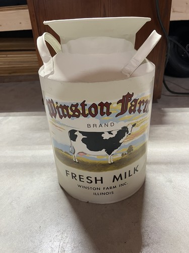 🐄 Vintage Winston Farm Milk Can – Illinois Dairy – Rustic Farmhouse Decor
