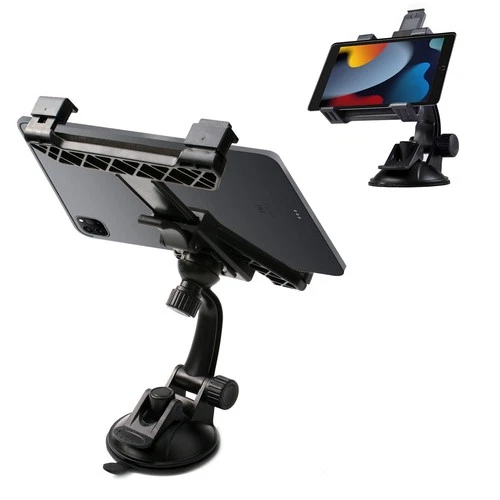 360° Rotating Tablet Car Mount Suction Cup Dash/Windshield – Fits 7–10.5in