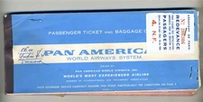 Pan American World Airways 39 Stops in 90 Days 1961 First Class Ticket