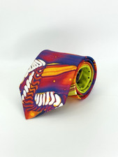 Vintage Abstract Multicolor 100 Silk Tie Made in Italy Bold Artistic Pattern 3.
