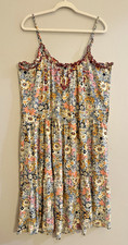 Natural Life Harley Floral Midi Dress Spaghetti Straps Tiered Embroidered L/XL