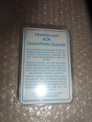AOK Gesundheits-Quartett - altes Kartenspiel - guter Zustand - vollständig