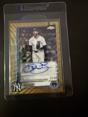 2025 Topps Chrome Update Devin Williams Gold Refractor /50 Yankees Auto #AC-DW