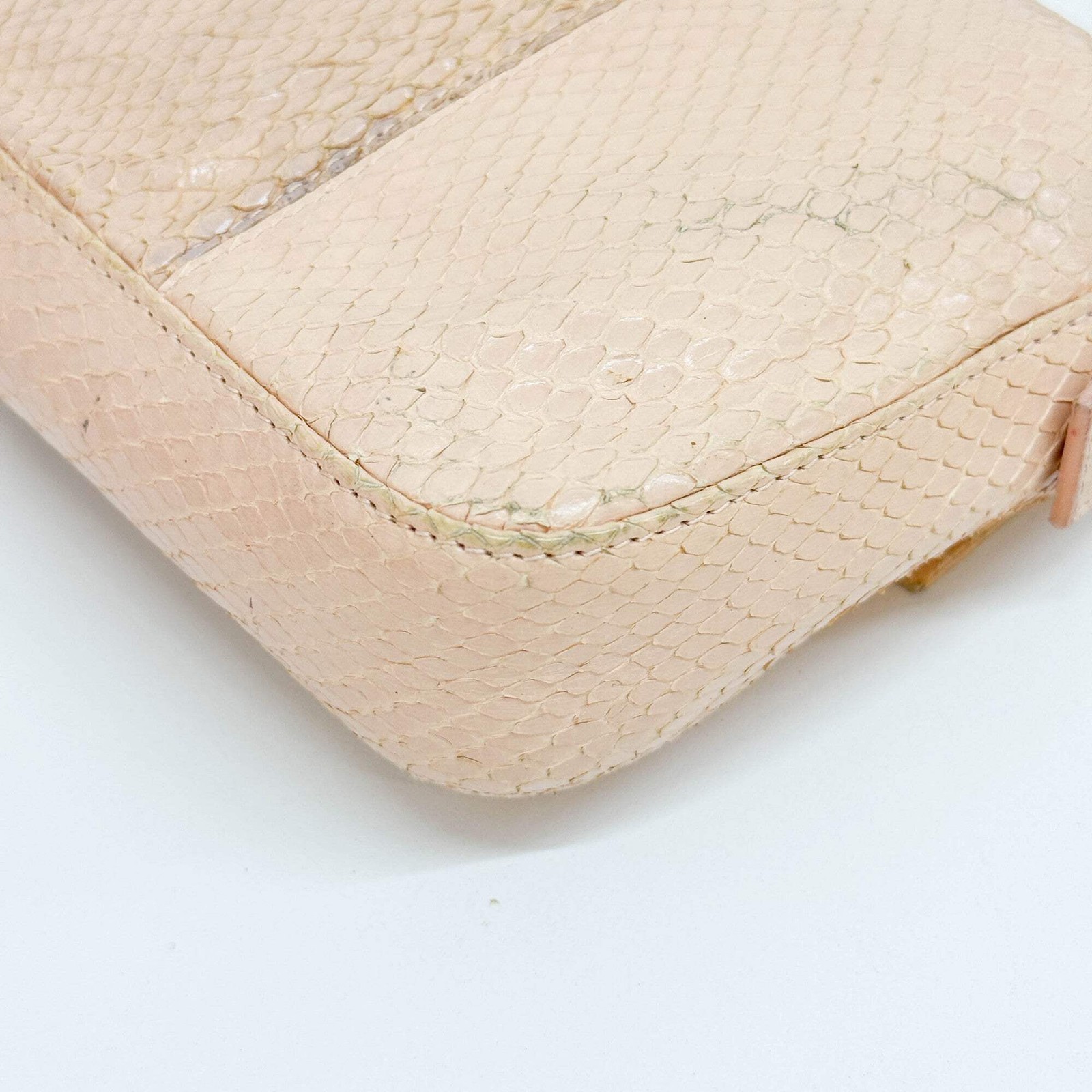 FENDI Baguette Light Pink Python Embossed Leather… - image 12