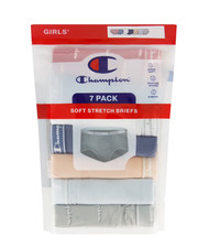 NEW Champion Girls 7-Pack Tag Free Stretch Soft Brief Size Large 12/14 