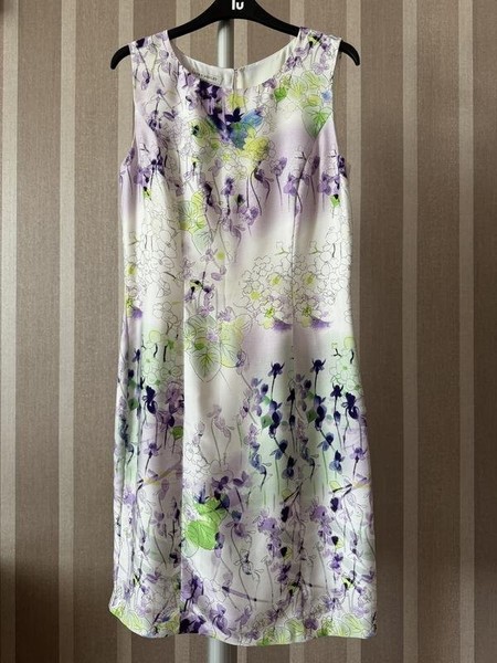 Women Laura Ashley Dress White Polyester 38 / M / #A2MU
