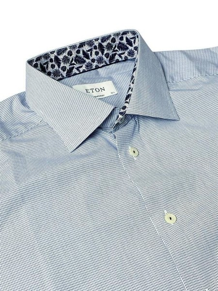 Men Eton Shirt White Cotton 40 /L / 48 #3F9G
