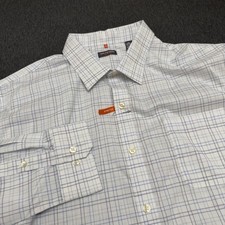 Van Heusen Traveler Shirt Men 18 NEW White Plaid Button Up Preppy