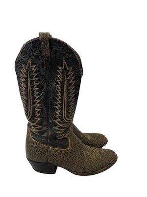 Men’s Mexican Cowhide Cowboy Boots 11D Brown Leather Western Pull On Size 11 NEW Capitan CHEYENNE Mens Cowboy Boots 11D Western Square  main image 4