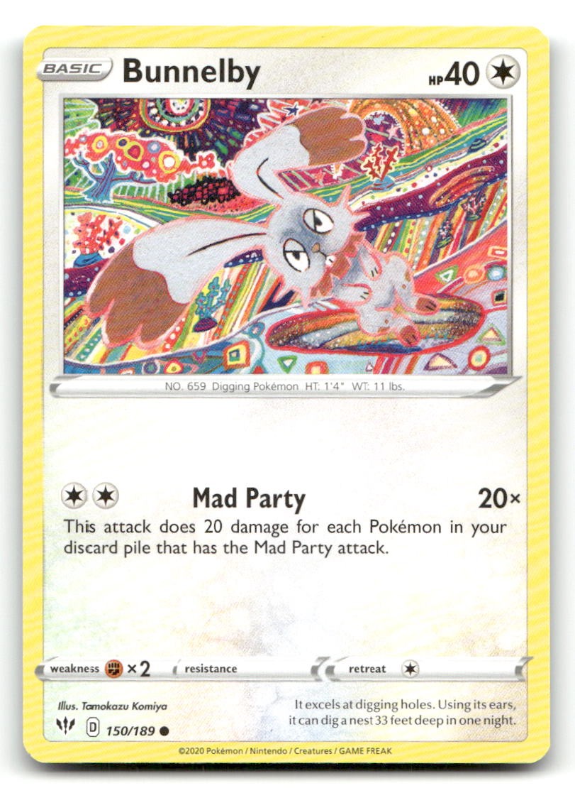 Bunnelby SWSH03: Darkness Ablaze 150/189 LP Pokemon