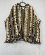 Cocoon Wool Alpaca Boho Chunky Knit Poncho Shawl One Size First All