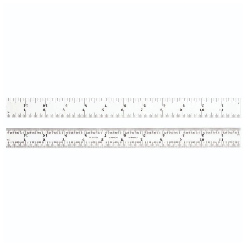 Satin Chrome Steel Rule - 12” Length, Quick Reading 4R Graduation Precision Tool - Image 3 of 4